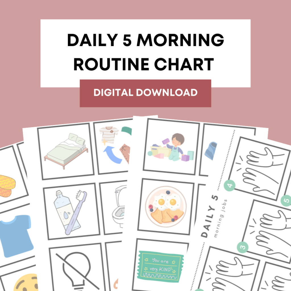 Daily 5 Morning Routine Chart – Digital Files – Mindful Motherhood Blog